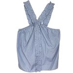 Anthropologie WAVERLY GREY Women’s Blue Checked Polka Dot Ruffle top Photo 2