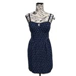 AUW Daisy Floral Milkmaid Mini Dress Blue Coquette Cottagecore Preppy Coastal L Size L Photo 1