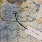 Pink Rose NWT  Chevron Knit Top in Cream and Green Photo 1