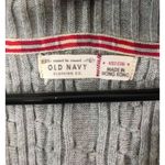 Old Navy  vintage grey v-neck pullover hoodie cable knit sweater Photo 5