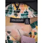 Nina Leonard NWT  Floral Short Sleeve VNeck Ruffled Collar Blouse Medium Photo 3