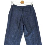 Max Mara Navy Floral Damask Jacquard Silk Blend High Rise Dress Pant 10 Tapered Photo 4