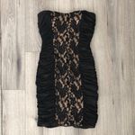 G by Guess Black Strapless Mini Dress with Lace Nude Front Panel size Small Stretchy Photo 2