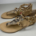 Isola  Tan and Snakeskin Sandals 7.5 Photo 0