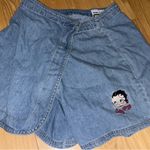 Jerry Leigh Denim Wrap Skirt with Embroidered Design Photo 0