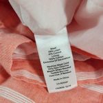 Talbots  Womens Dress 14 Orange White Striped Linen Blend Sleeveless Lace Crochet Photo 9