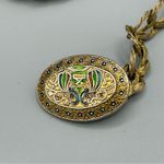 Vintage Gold Chain Belt Necklace Enamel Medallion Heavy 94g Statement Photo 8