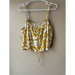 Madewell Linen Blend Meriden Top in Golden Yellow and Cream Size Small Photo 1