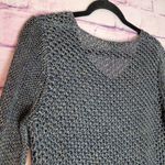 Helmut Lang  100% LINEN KNIT MARLED NAVY TAN HI LOW V NECK TUNIC SWEATER SMALL Photo 9