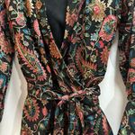 Long Sleeve Burn Out Paisley Mini Dress MULTI COLOR size M Size M Photo 7