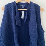 GAP Factory Sweater Vest Cardigan Chunky Cable‎ Knit Navy Size XS Blue Photo 3