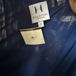 Halston Heritage NWOT  Scarf Neck Short Dress Saphire Blue Gold Diamond Scarf Nec Photo 8