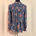 Lucky Brand EUC Blue and Pink Floral Long Sleeve Blouse size small Photo 5