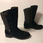 MUK LUKS black winter boots faux suede zip up calf size 9 Photo 0