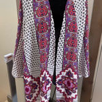 Catherines ‎ Multicolor Purple Pink White Floral Cardigan Kimono Open Front 2X Photo 0