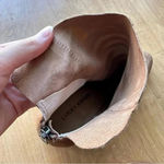 Lucky Brand Ravynn Brown Faux Suede and Leather Block Heel Booties, Tan, 10 Photo 7