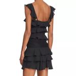 Bardot  Babylon Black Lace-Inset Ruffled Dress Size 6 Small Revolve Photo 3