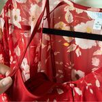 Red floral long sleeve midi dress Size XL Photo 4