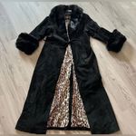 Vintage Y2K Moda International Black Suede Long Coat Penny Lane Afghan Medium Photo 1