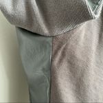 BLANK NYC Moto Jacket Mixed Media Faux Vegan Leather Zipper Stretch Knit Brown Photo 6