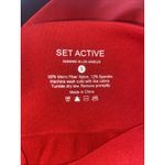 Set Active  Classic Red Ribbed Leggings Activewear Gym Yoga Pants Womens‎ Small Photo 5