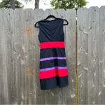 Yuzhongxiehou dress size US 6 minimalist, modern stripe work fall, black Red Photo 5