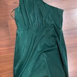 Green One Shoulder Satin Dress Size M Photo 1