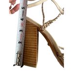 Raye  Gold Beige Braided Leather Laceup Heels Sandals Size 8 Photo 3