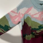 Wild Fable Y2K colorful mountain scenic sky knit crewneck sweater Sz L Photo 4