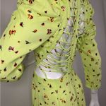 AFRM Revolve Green floral long sleeve dress with beautiful detail back. #82 Photo 10