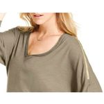 Rachel Roy NEW  Dolman-Sleeve V-Neck Zippers Edgy Tan Knit Long Sleeve Blouse XS Photo 1