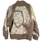 Norma Canada Wool Mohair Vintage Patchwork Chunky Yarn Zip Jacket Small NEW Photo 5