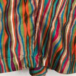 Retro Rainbow Multicolor Stripe Colorful Wavy Full Skater Mini Skirt Blue Size M Photo 1
