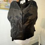 Le Suit Black Croc Embossed Blazer Fitted Jacket Business Preppy Academia Clean Photo 12