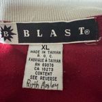 Vintage Red Fall Sweatshirt – 90s Collared Pullover Embroidered Leaves XL Photo 2