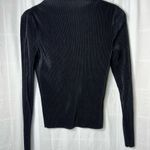 French Connection Pleated high neck long sleeve blouse metallic black Photo 0