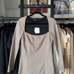 ZARA Houndstooth Long Sleeve Square Neck Mini Dress Photo 1