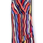Anthropologie PLENTY BY TRACY REESE Daphne Wrap Dress Striped Maxi Colorful Large Photo 0