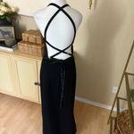 St. John  Evening Long Gown‎ Dress Halter Criss Cross Open Lace Back Size 4 Photo 3