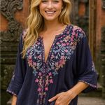 Johnny Was Poncho Top Navy Biya Alia NWT RARE Photo 4