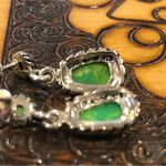 Sterling Silver BARSE Green Turquoise Rope Framed Pierced Drop Dangle Earrings Photo 3