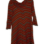 Free People New Romantics Dress Size Large Orange Green Tan Striped Womens Photo 0