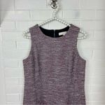 Loft  Mixed Red Boucle Tweed Knit Sleeveless Career Sheath Dress Size 8P Photo 2