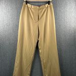 Women's 100% Wool Wide Leg Pant Size 12 Tan Satin Photo 1