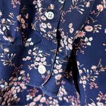 L.L.Bean Button Down Shirt Collared Top Blue Pink Floral Women’s Size Large Photo 8