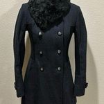 Guess  Faux Fur Black Pea Coat Photo 0
