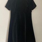 Armani Jeans Velvet Babydoll Dress US 12 Black Short Sleeve 90s Grunge Goth Photo 0