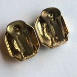 Vintage Two Tone Silver Tone & Gold Tone Retro Clip On Earrings Photo 6