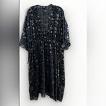 Modcloth NEW  Dramatic Depths Velvet Dress‎ 3XL Black Floral $119 Floral Batwing Photo 7