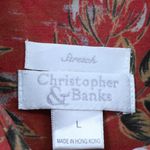 Christopher & Banks Vtg 90s Floral Button Down Shirt Jacket Womens Shacket Western Stretch Size L Photo 2